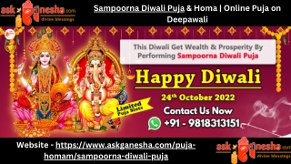 Sampoorna Diwali Puja & Homa  Online Puja on Deepawali