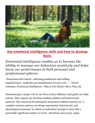 Key emotional intelligence skills and how to develop them