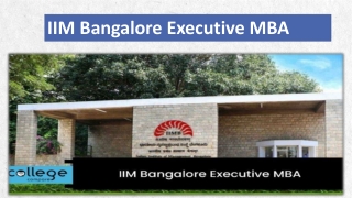 IIM Bangalore Executive MBA