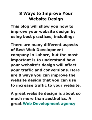 8 Ways to Improve Your Website Design