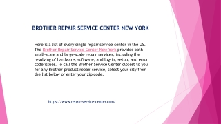 Brother Service Center In New York