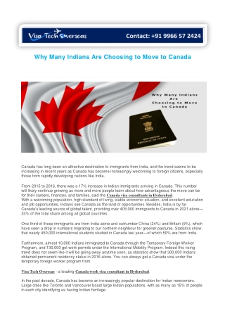 Why Many Indians Are Choosing to Move to Canada