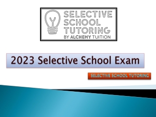 2023 Selective School Exam