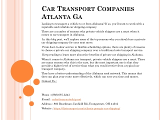 Car Transport Companies Atlanta Ga