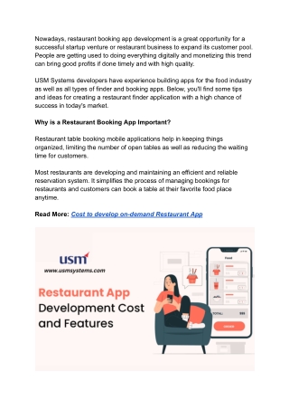 Restaurant App Development Cost and Features
