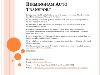 Birmingham Auto Transport