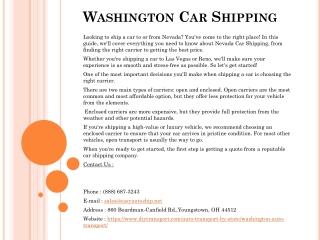 Washington Car Shipping