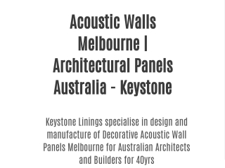 Acoustic Walls Melbourne | Architectural Panels Australia - Keystone