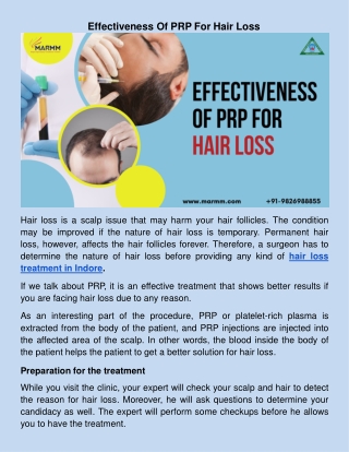 Effectiveness Of PRP For Hair Loss.docx