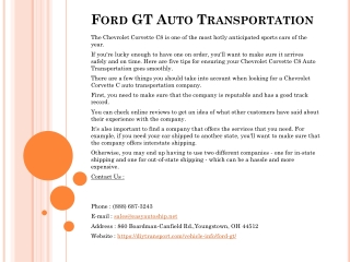 Ford GT Auto Transportation