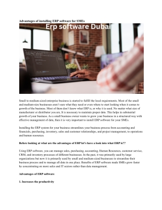 Erp software Dubai