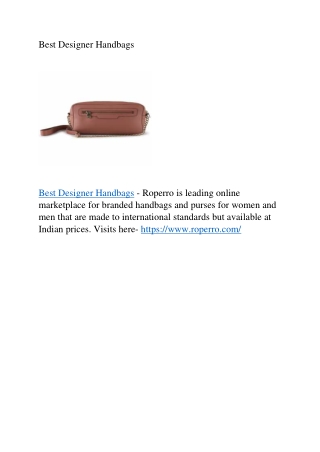 Best Designer Handbags
