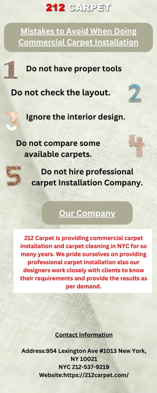 Mistakes to Avoid When Doing Commercial Carpet Installation