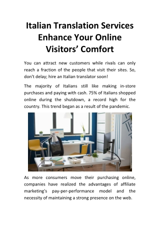 Italian translation services enhance your online visitors’ comfort