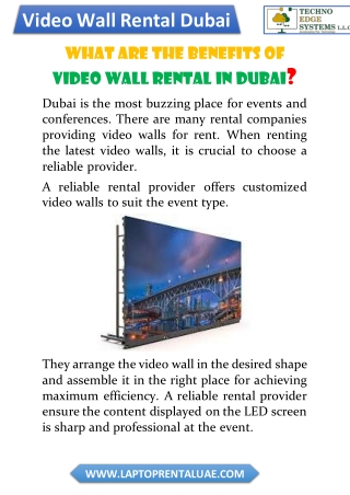 What are the Benefits of Video wall rental in Dubai?