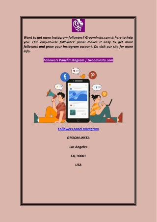 Followers Panel Instagram  Groominsta.com