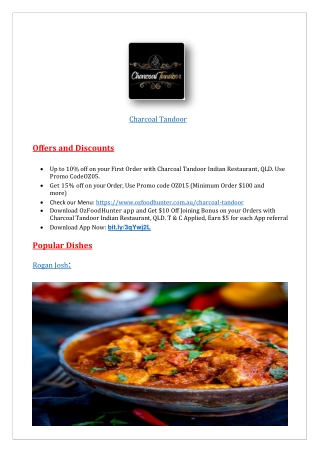 Up to 10% offer Charcoal Tandoor Menu Southport Delivery, QLD