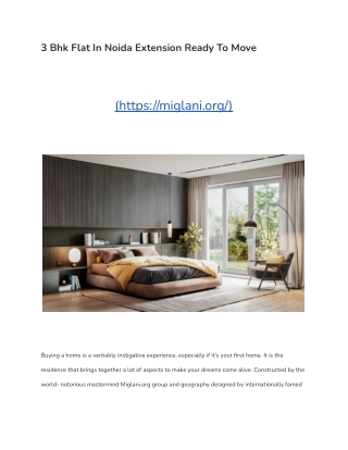 3 Bhk Flat In Noida Extension Ready To Move