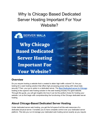 Why Is India Based Dedicated Server Hosting Important For Your Website_