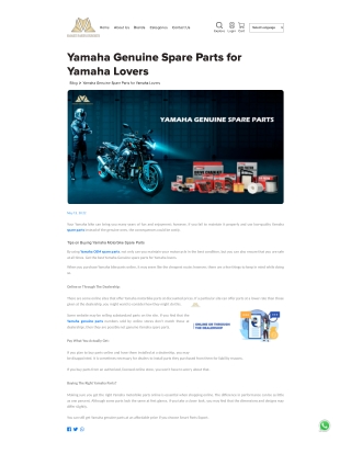 Yamaha OEM parts  genuine parts exporter