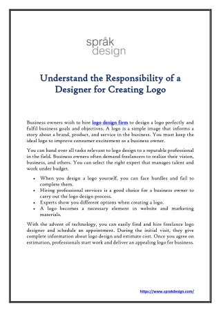 Understand the Responsibility of a Designer for Creating Logo