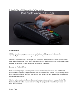 Pos Software in Dubai