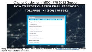 Charter Customer  1(800) 775 5582 support
