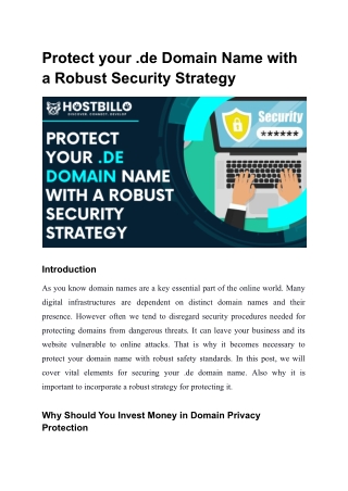 Protect your .de Domain Name with a Robust Security Strategy