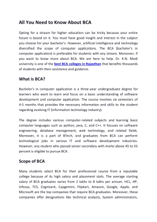 best BCA colleges in Rajasthan