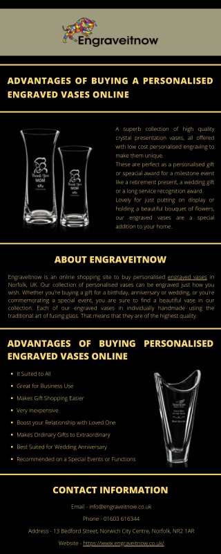 Advantages of Buying a Personalised Engraved Vases Online