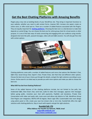 Get the Best Chatting Platforms with Amazing Benefits