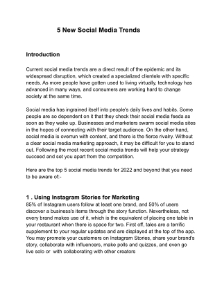 5 New Social Media Trends
