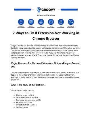 7 Ways to Fix If Extension Not Working in Chrome Browser
