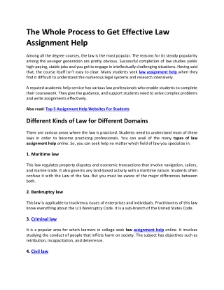 What You Should Know About Expert Law Assignment Help