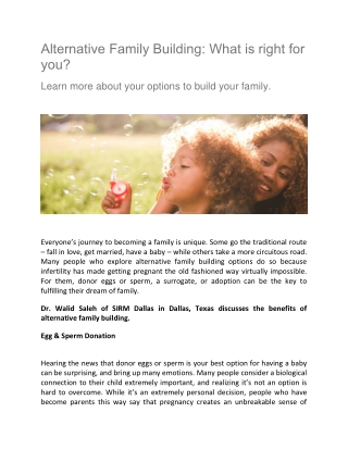 Surrogacy & Adoption Dallas, Texas, SIRM Dallas Fertility Center, Center for Reproductive Endocrinology