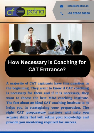 How Necessary is Coaching for CAT Entrance