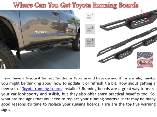 Where Can You Get Toyota Running Boards?