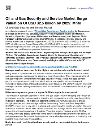 Oil and Gas Security Market To Surpass USD 32.5 billion By 2025