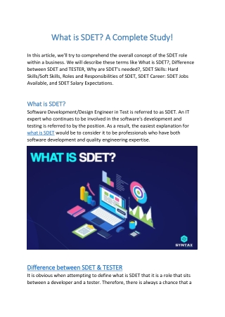 What is SDET