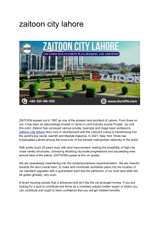 zaitoon city lahore