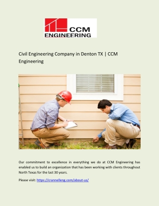 Civil Engineering Company in Denton TX - CCM Engineering