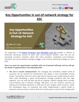 Key Opportunities in out-of-network strategy for ASC