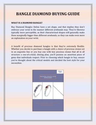 BANGLE DIAMOND BUYING GUIDE