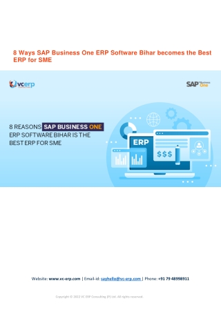 8 Ways SAP Business One ERP Software Bihar becomes the Best ERP for SME