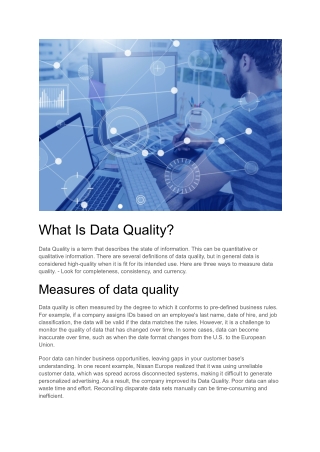 What Is Data Quality