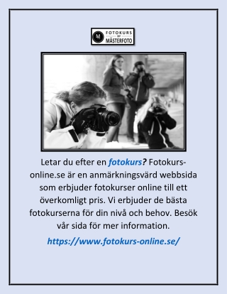 Fotokurs | Fotokurs-online.se