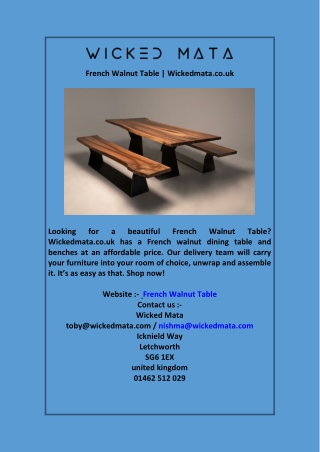 French Walnut Table Wickedmata.co.uk