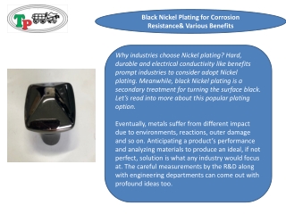 Black Nickel Plating for Corrosion Resistance& Various Benefits