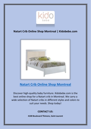 Natart Crib Online Shop Montreal | Kidobebe.com