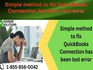 Simple method to fix QuickBooks Connection has been lost error